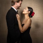 Couple posing for portrait.