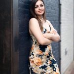 Girl poses for portrait.