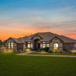 How exterior at twilight.