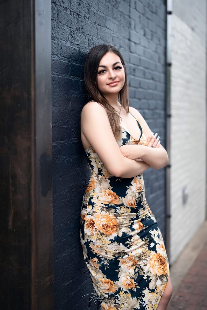 Girl poses for portrait.