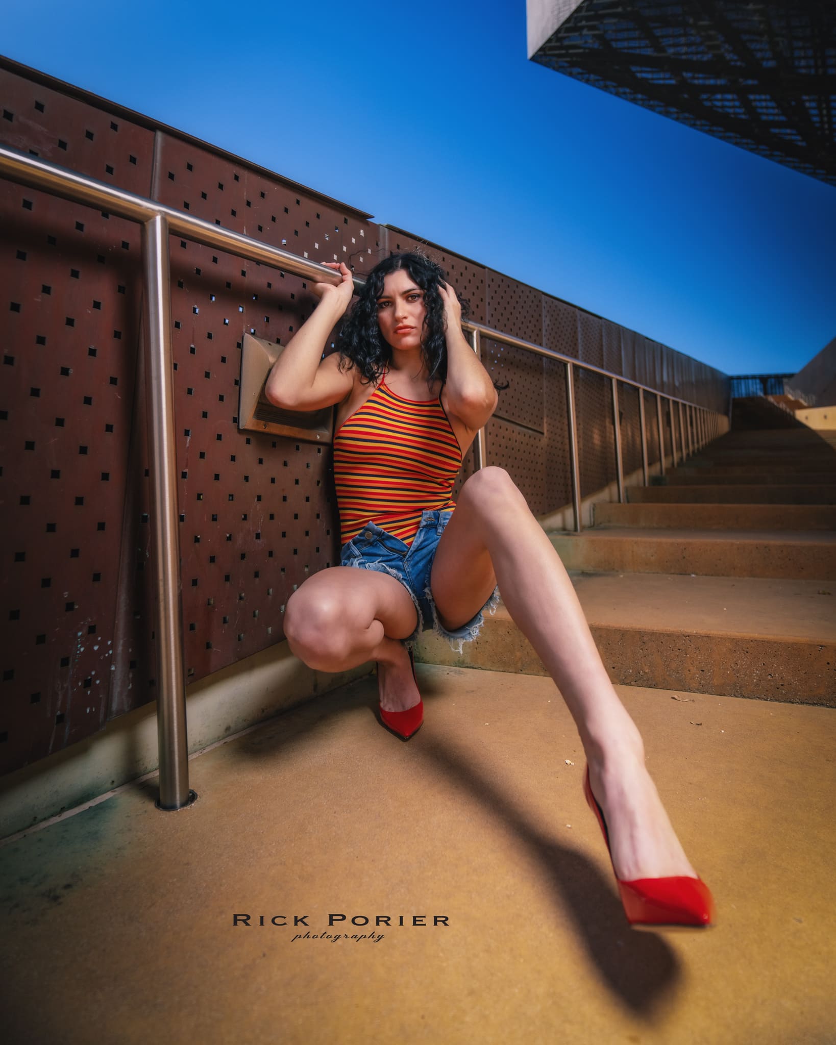 Female model posing for portrait photo.
